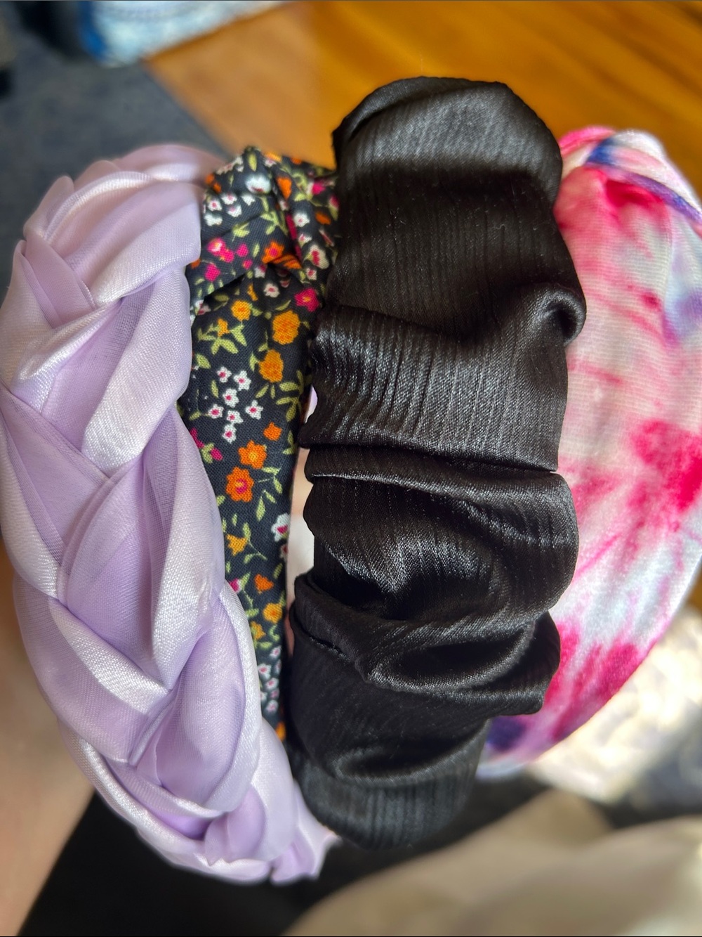 Stylish Women’s Headband Set - Lilac, Floral, Black & Tie-Dye